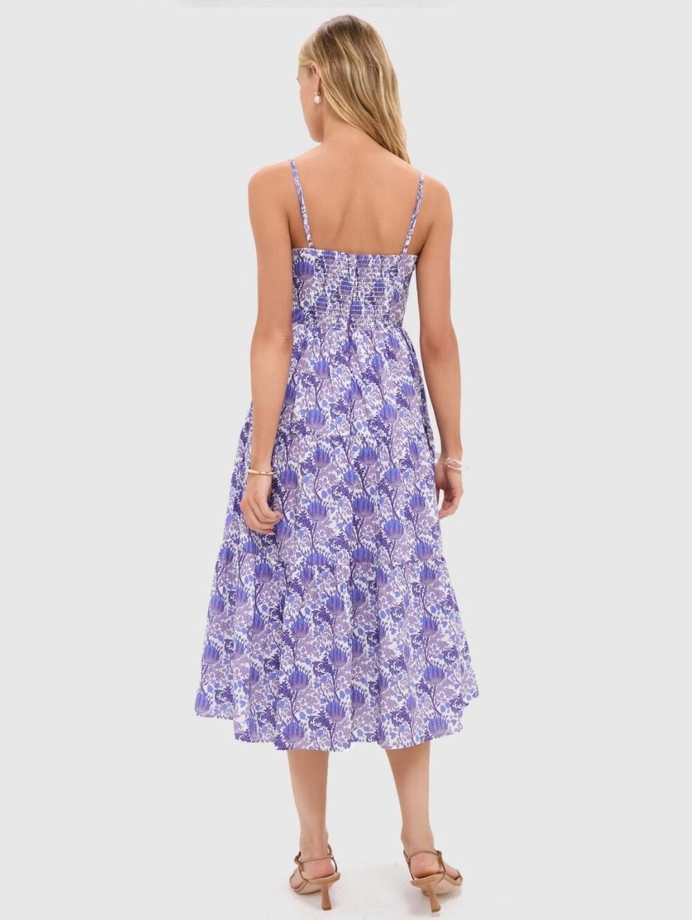 Hyacinth House Purple Multi Floral Corinne Cut-Out Midi Dress Size XL NWT - Picture 4 of 11